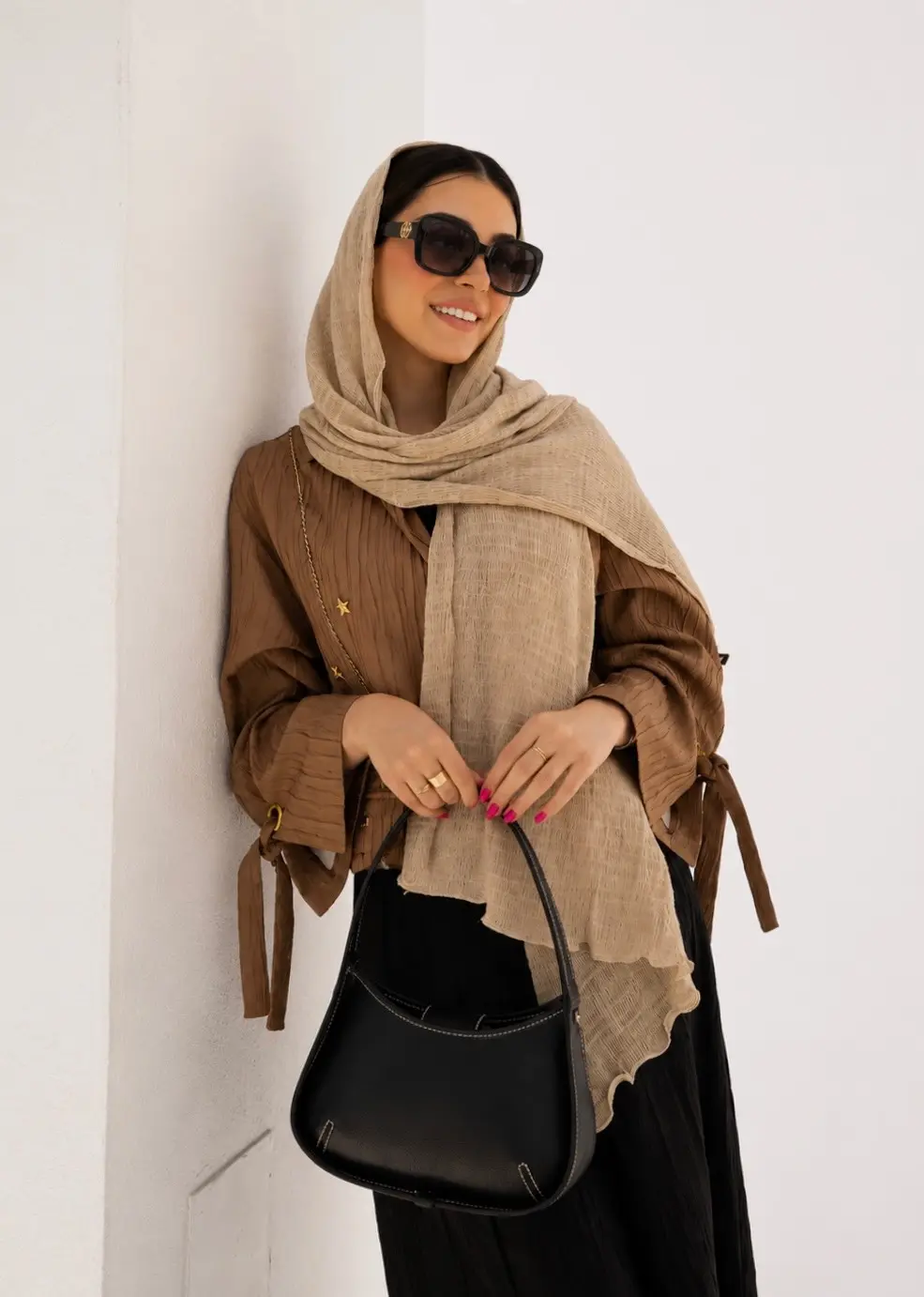 شال حاشیه دار رومینا